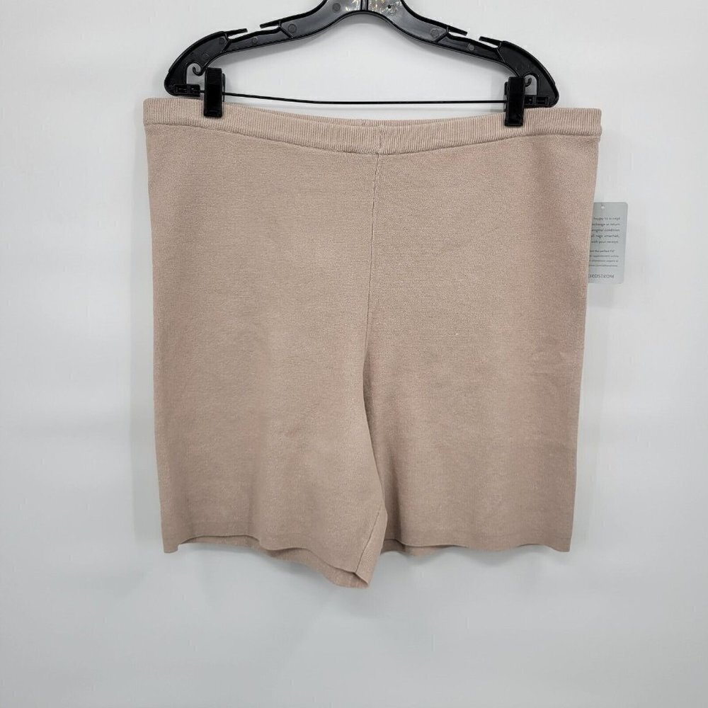 New Wayf '98 Women Cream High Rise Luke Heathered Bike Shorts Size 2x NWT
